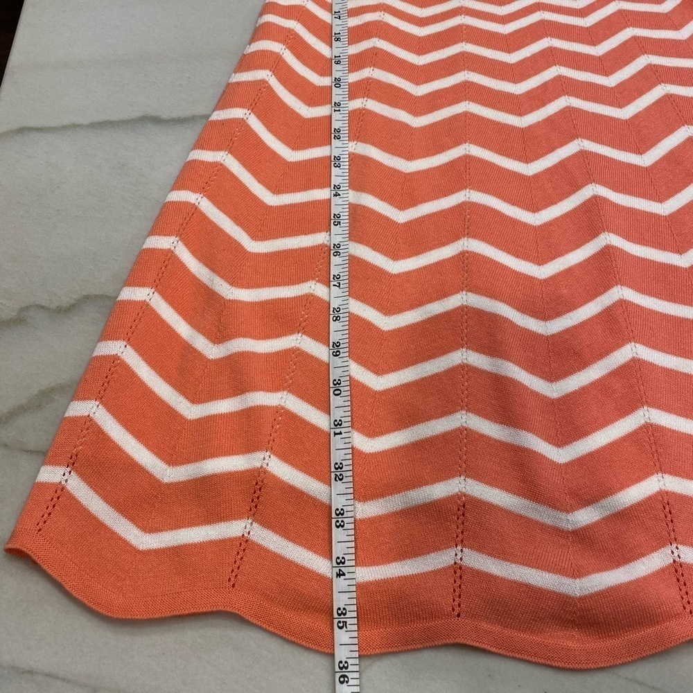 Trina Turk Dress Sweater Knit Chevron Coral Cream - Picture 8 of 14
